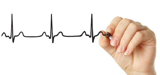 mano escribe electrocardiograma